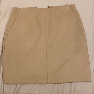 Used Khaki suede like skirt, perfect for winter, size 4 US